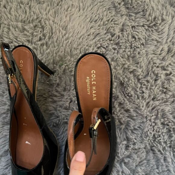 NWOT cole haan patent leather peep toe heels - Picture 3 of 5